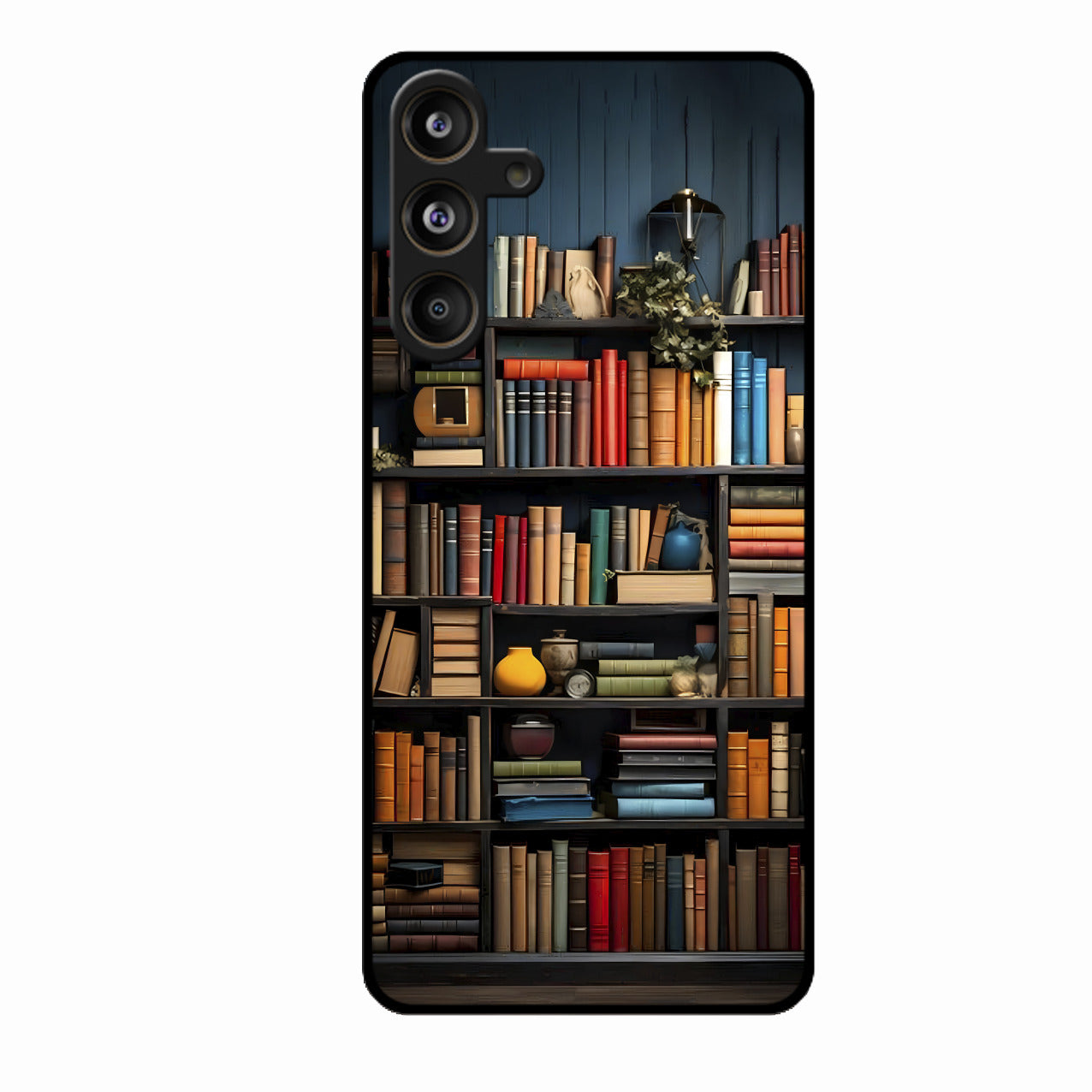 Colorful Bookshelf Art Glass Case Cover for Samsung Galaxy F55 5G