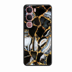Black Gold Marble Glass Phone Case for Vivo Y31 5G - ShopOnCliQ