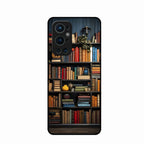 Colorful Bookshelf Art Glass Case Cover for Oneplus 9 Pro 5G