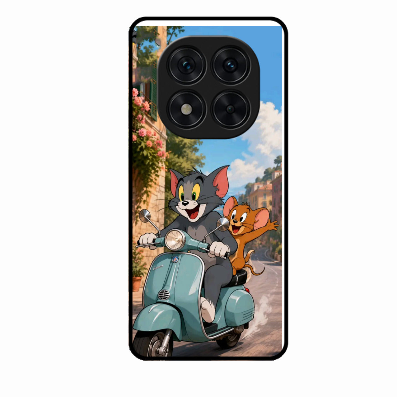 Cartoon Scooter Adventure Premium Glass Phone Case for Poco X7 5G
