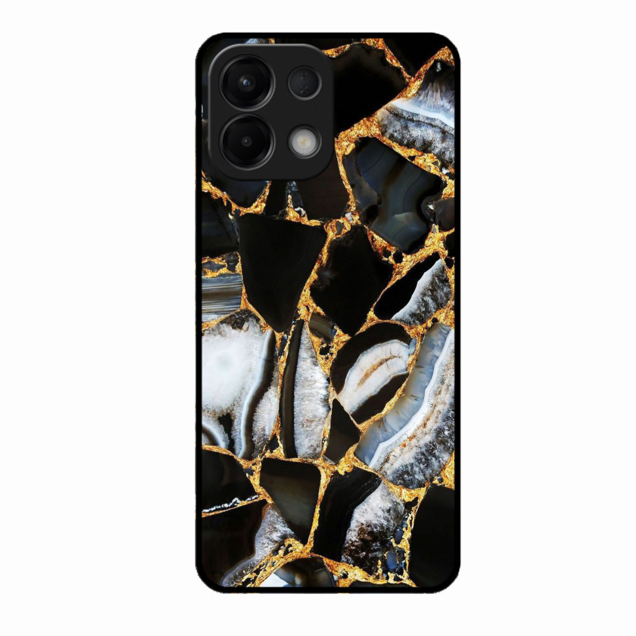 Black Gold Marble Glass Phone Case for Oppo K13 5G