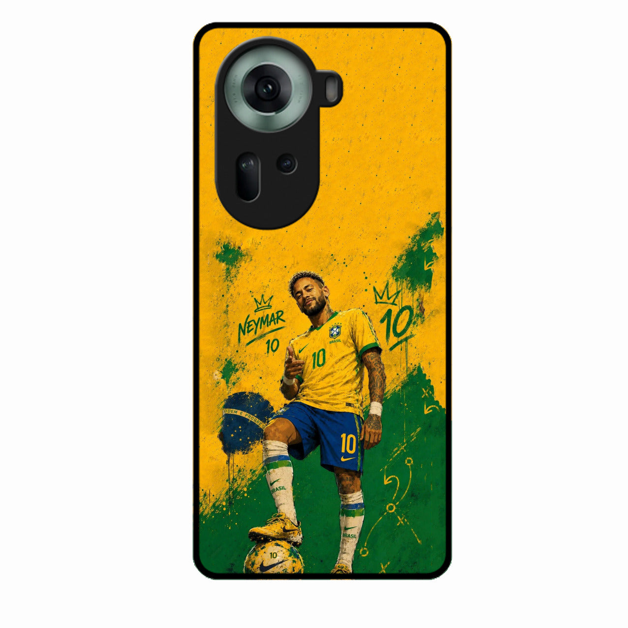Golden Striker Glass Phone Case for Oppo Reno 11 5G