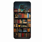 Colorful Bookshelf Art Glass Case Cover for Redmi Note 9 Pro