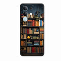 Colorful Bookshelf Art Glass Case Cover for Vivo Y31 Pro 5G
