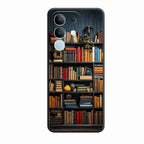 Colorful Bookshelf Art Glass Case Cover for Vivo Y31 Pro 5G