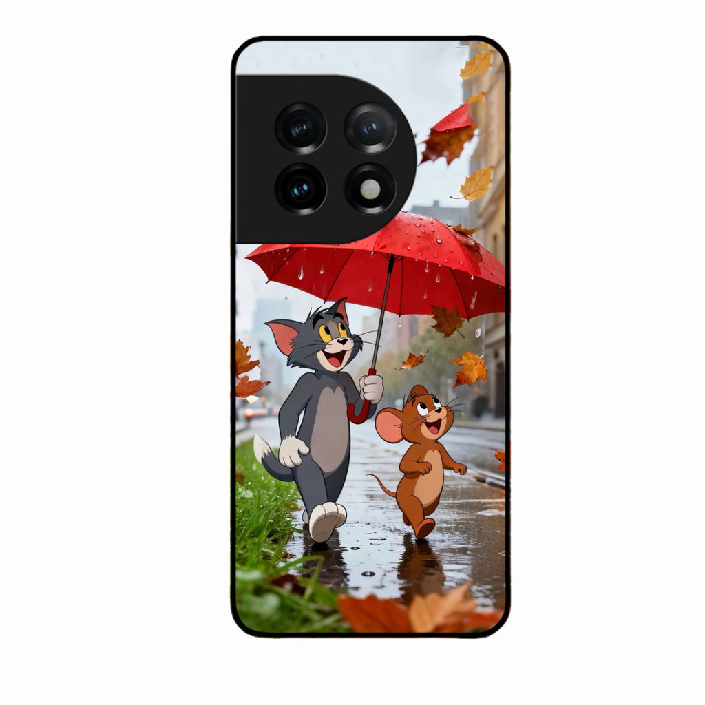 Rainy Day Cartoon Glass Phone Case for Oneplus 11R 5G