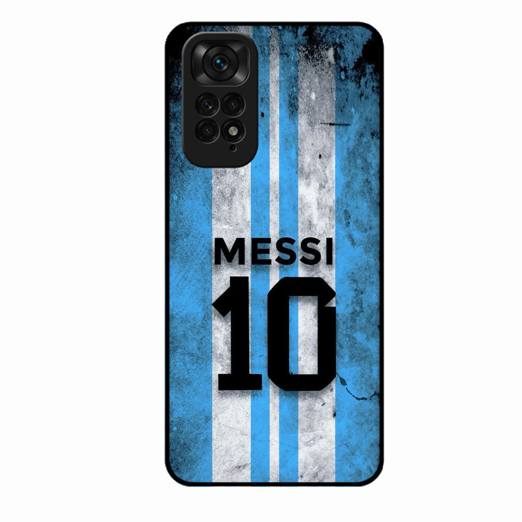 Blue Stripes Number 10 Football Glass Phone Case for Redmi Note 11