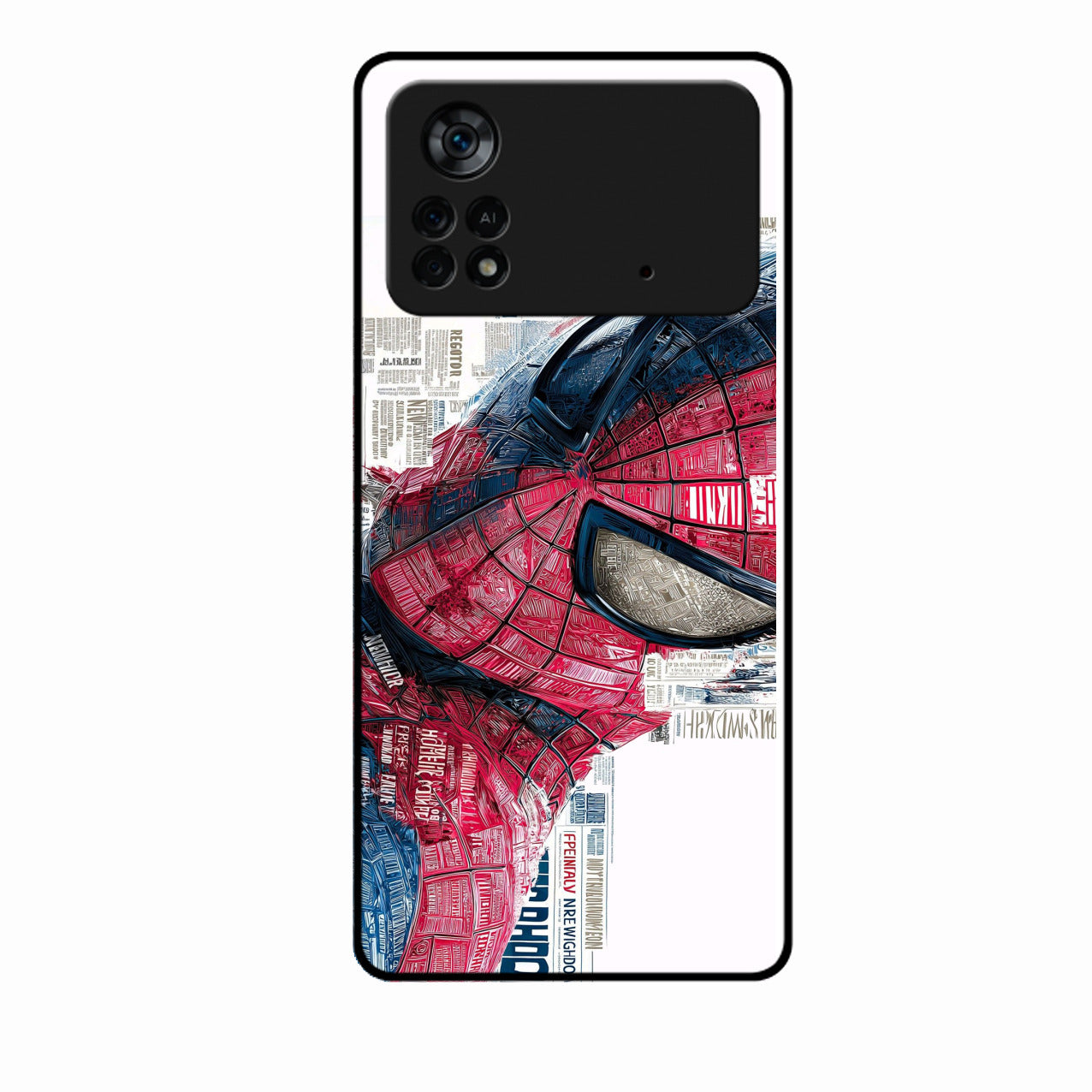 Red Blue Web Hero Glass Phone Cover for Poco X4 Pro 5G