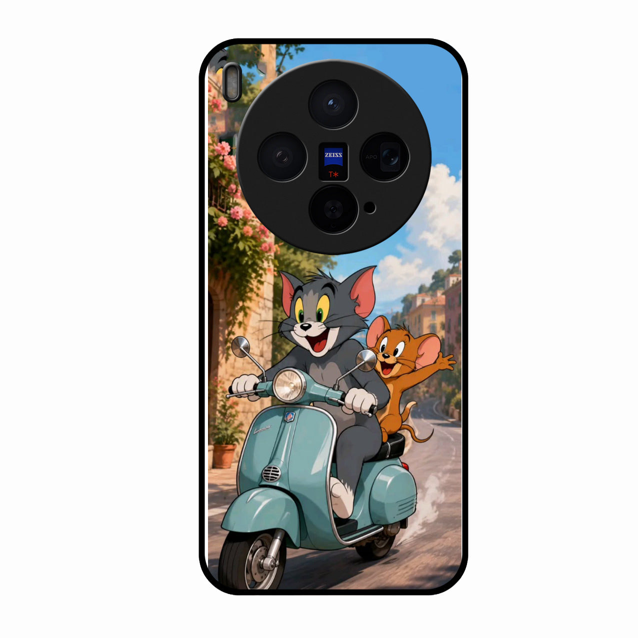 Cartoon Scooter Adventure Premium Glass Phone Case for Vivo X300 5G