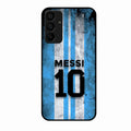 Blue Stripes Number 10 Football Glass Phone Case for Samsung Galaxy A15 5G