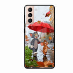 Rainy Day Cartoon Glass Phone Case for Samsung Galaxy S21 Fe 5G