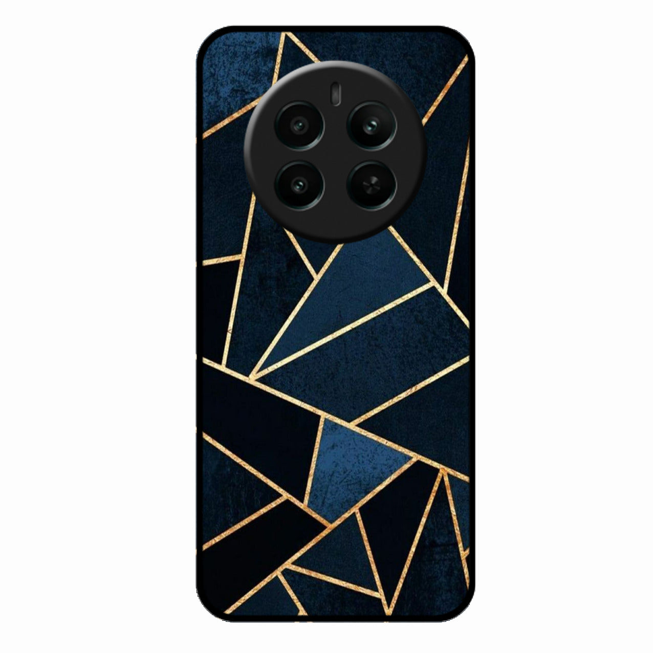 Midnight Gold Geometric Premium Glass Phone Case for Realme 12 Plus 5G
