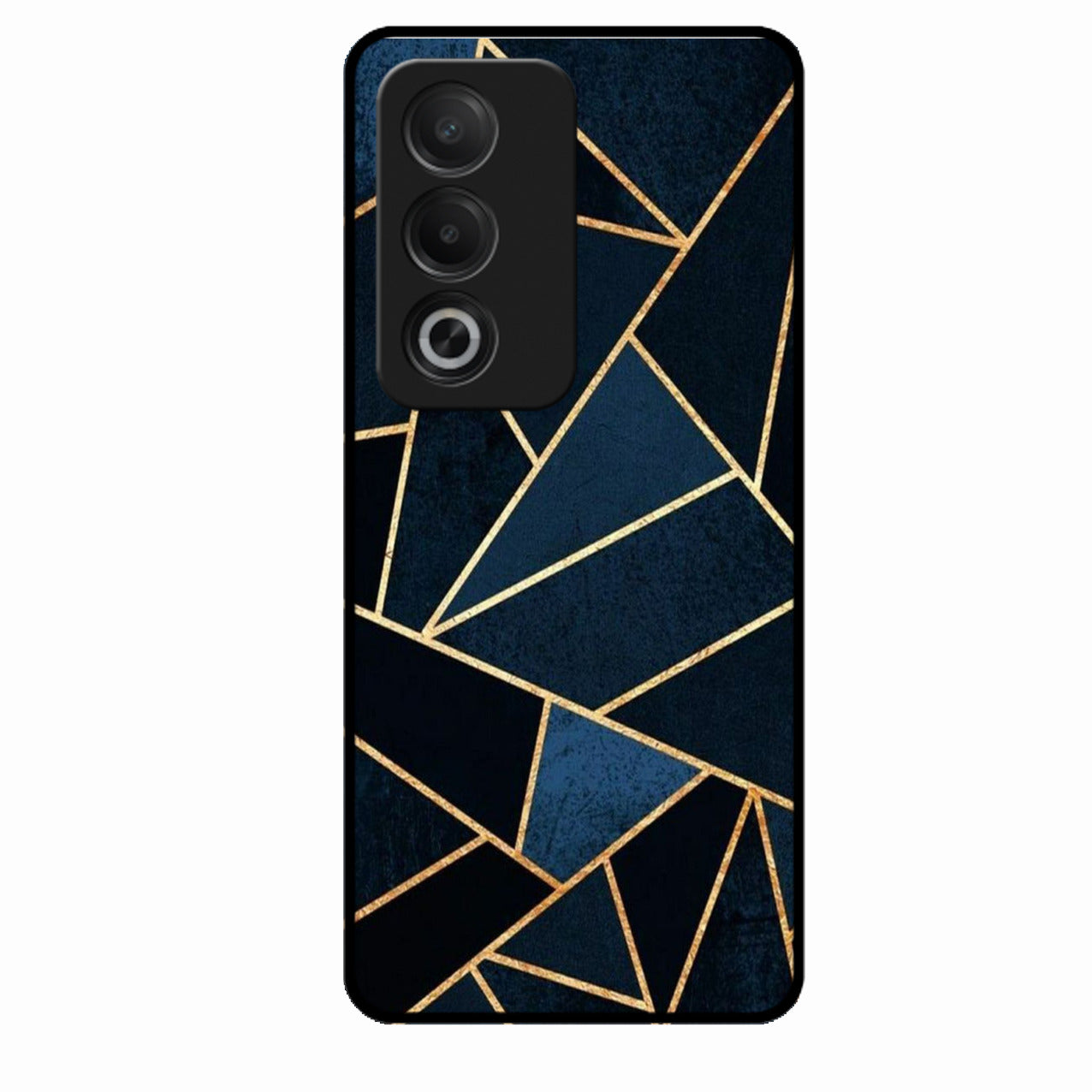 Midnight Gold Geometric Premium Glass Phone Case for Oppo A3 Pro 5G