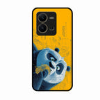 Cute Panda Sketch Premium Glass Phone Case for Vivo V25 5G