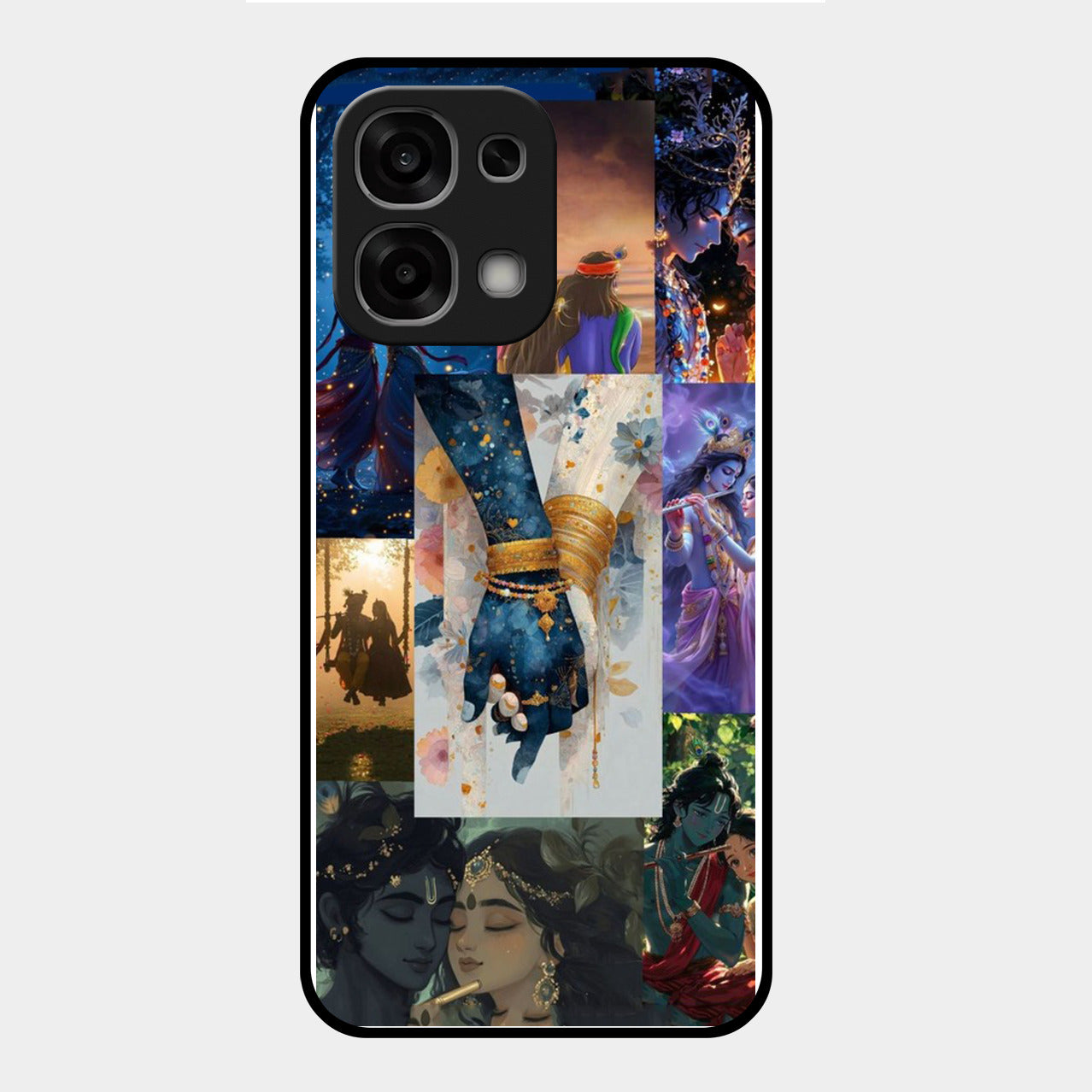 Eternal Radha Krishna Love Glass Phone Case for Oppo F33 5G
