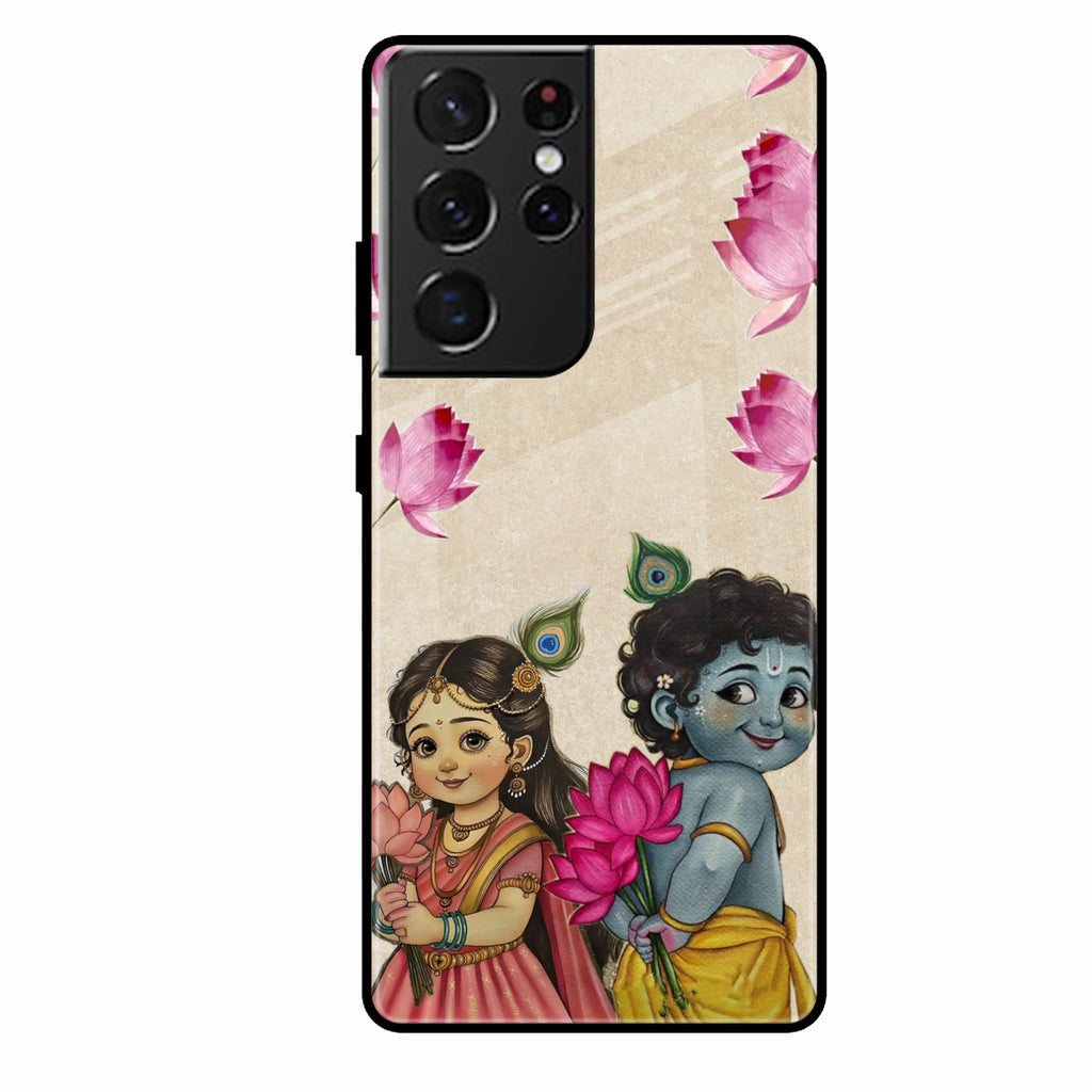 Krishna Eternal Lotus Glass Case for Samsung Galaxy S22 Ultra 5G