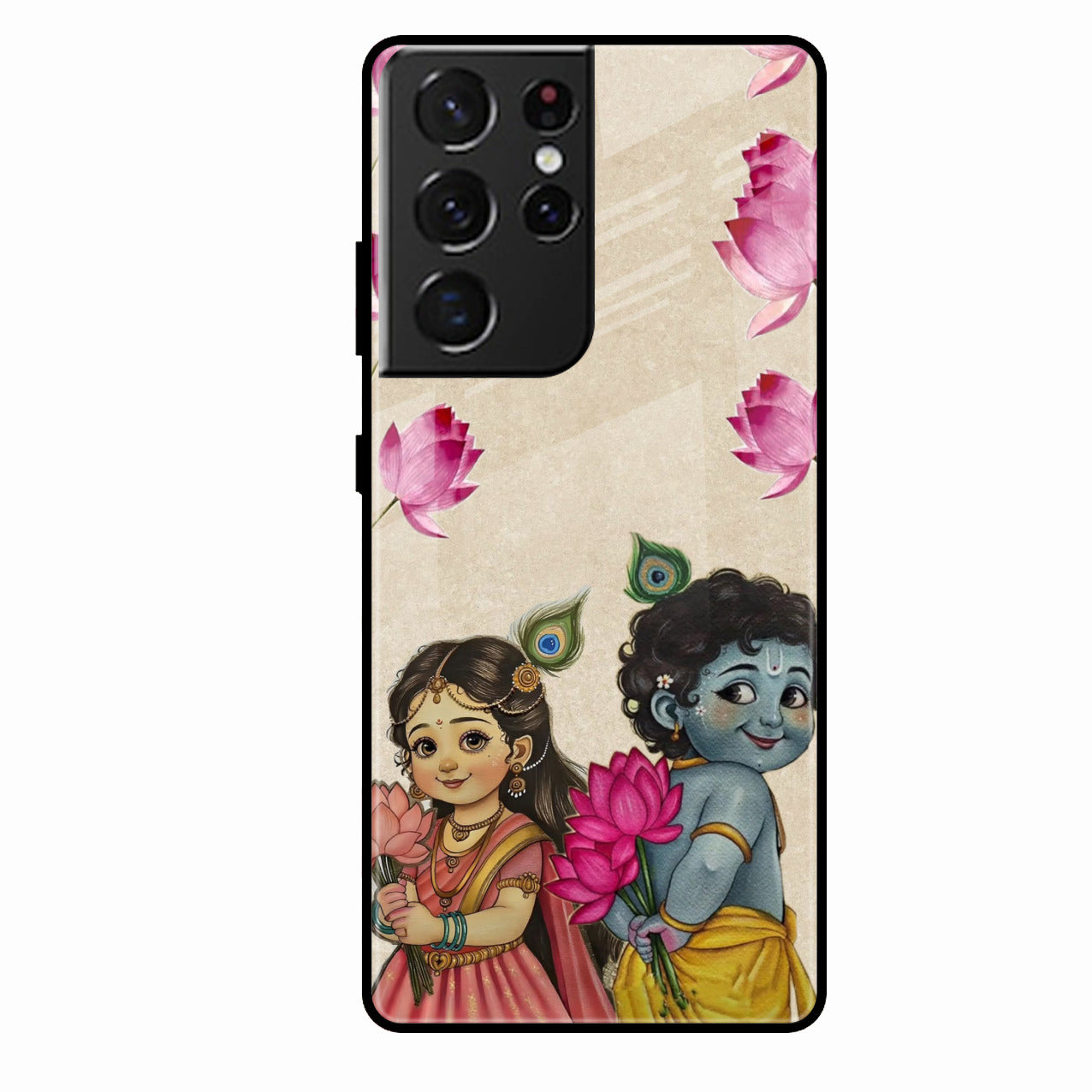 Krishna Eternal Lotus Glass Case for Samsung Galaxy S22 Ultra 5G