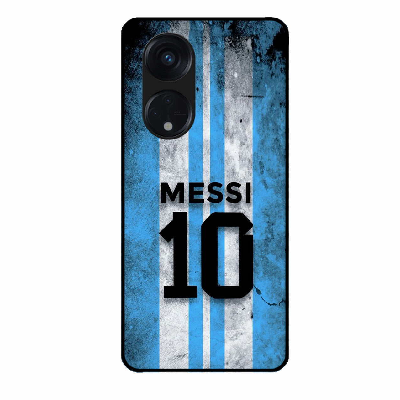 Blue Stripes Number 10 Football Glass Phone Case for Oppo Reno 8T 5G