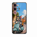Cartoon Scooter Adventure Premium Glass Phone Case for Vivo Y31 5G