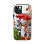 Rainy Day Cartoon Glass Phone Case for iPhone 16 Pro