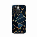 Midnight Gold Geometric Premium Glass Phone Case for iPhone 14 Pro