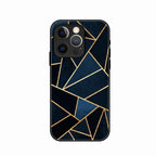 Midnight Gold Geometric Premium Glass Phone Case for iPhone 14 Pro