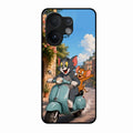 Cartoon Scooter Adventure Premium Glass Phone Case for Vivo V60 5G