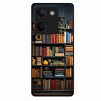 Colorful Bookshelf Art Glass Case Cover for Vivo Y200 Pro 5G