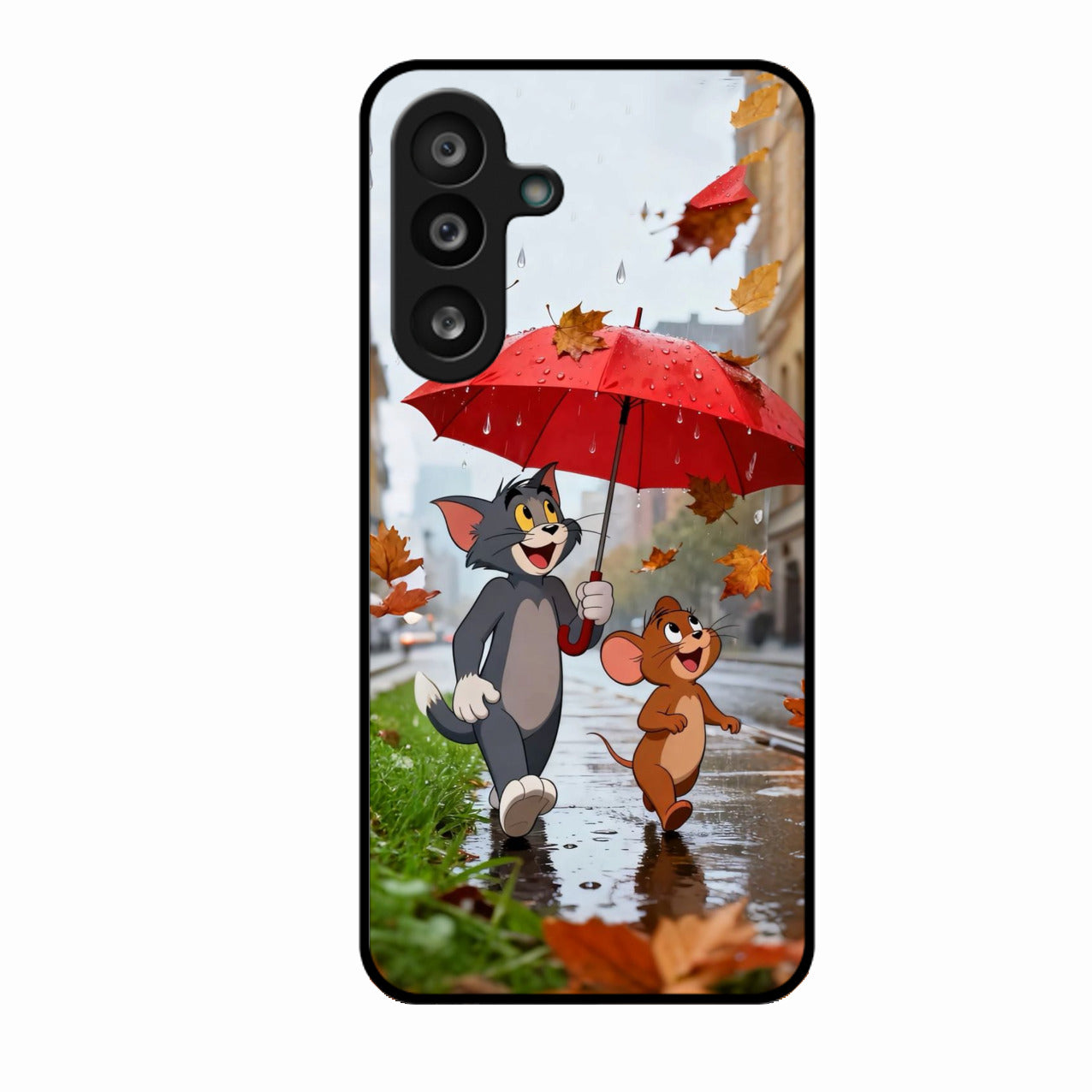 Rainy Day Cartoon Glass Phone Case for Samsung Galaxy F56 5G
