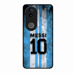 Blue Stripes Number 10 Football Glass Phone Case for Vivo V50E 5G
