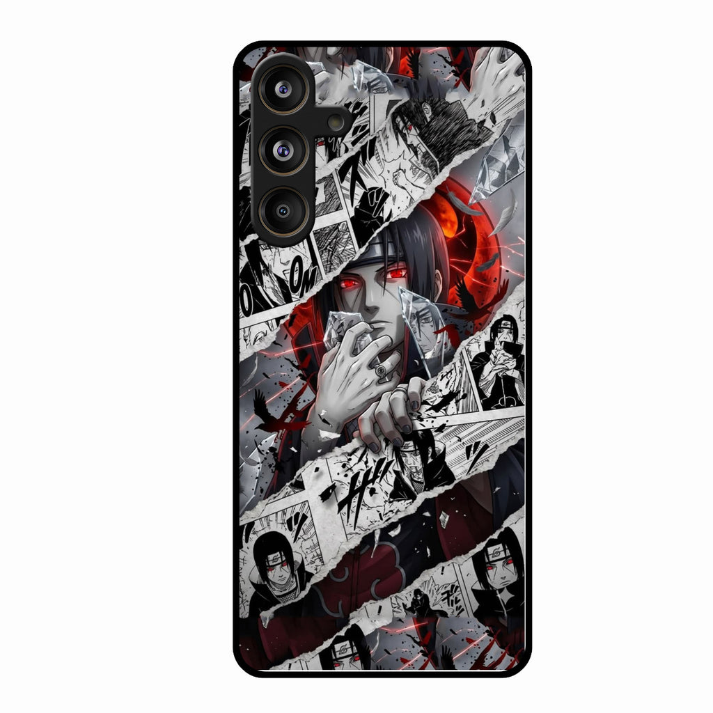 Itachi Uchiha Manga Collage Glass Phone Case for Samsung Galaxy M55 5G