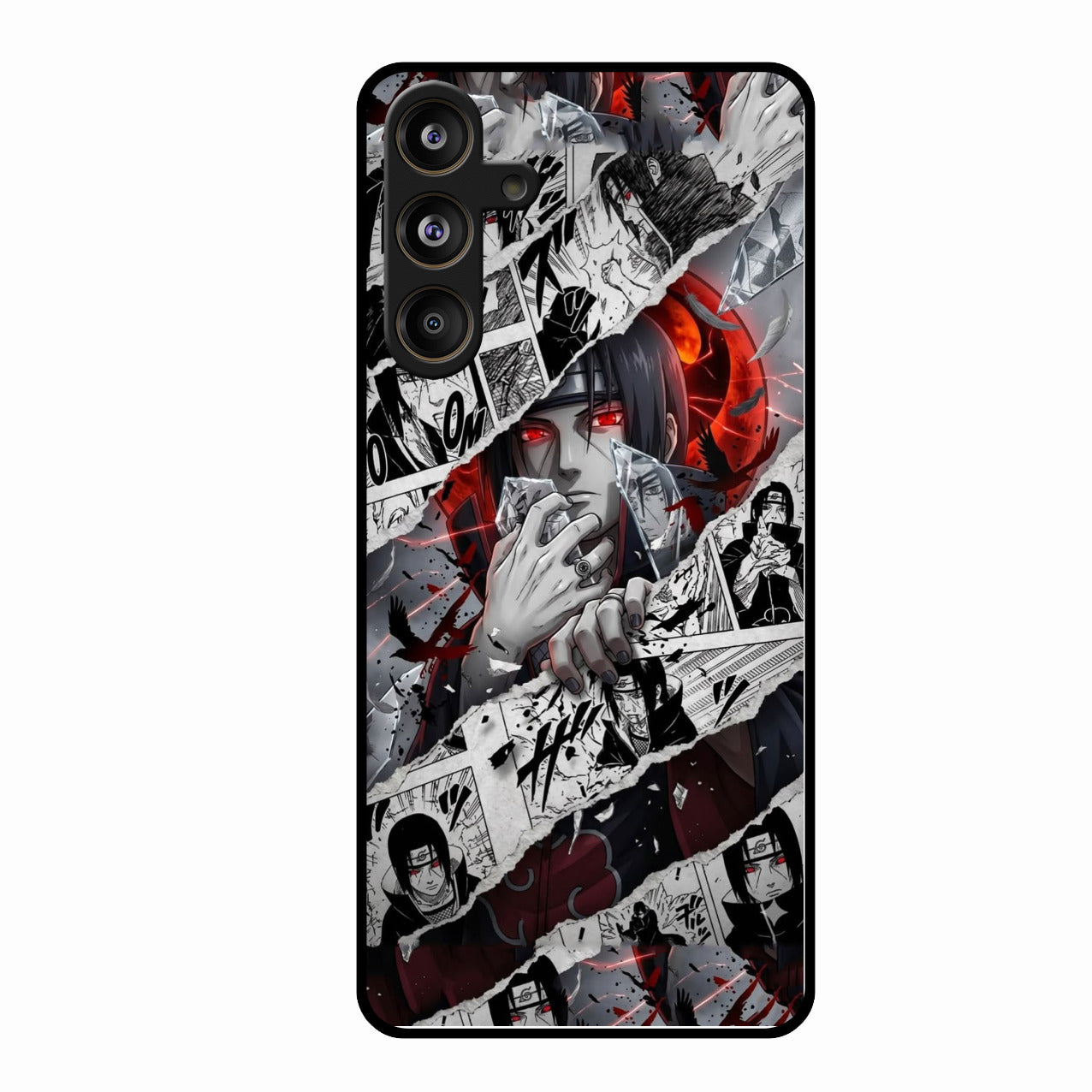 Itachi Uchiha Manga Collage Glass Phone Case for Samsung Galaxy M55 5G