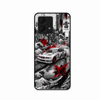 Japanese Wave Drift Racing Premium Glass Phone Case for Motorola G84 5G