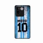 Blue Stripes Number 10 Football Glass Phone Case for iQOO Z7 Pro 5G
