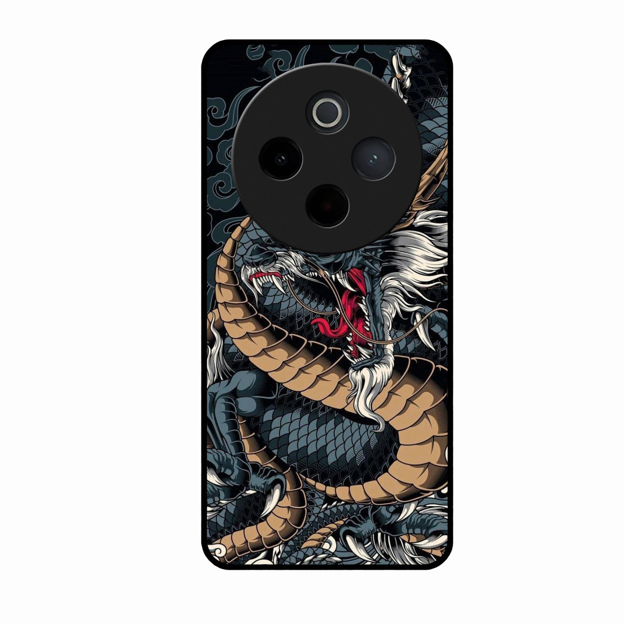 Midnight Dragon Glass Phone Case for Vivo T4 5G