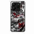 Japanese Wave Drift Racing Premium Glass Phone Case for Redmi Note 14 5G