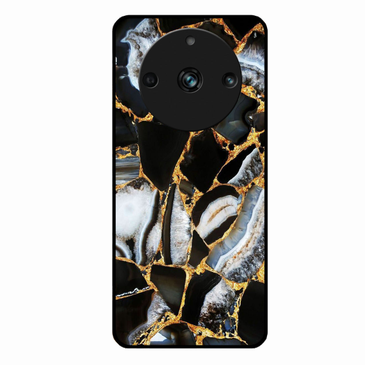 Black Gold Marble Glass Phone Case for Realme 11 Pro 5G