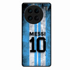 Blue Stripes Number 10 Football Glass Phone Case for Vivo X90 Pro 5G