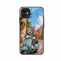 Cartoon Scooter Adventure Premium Glass Phone Case for iPhone 12 mini