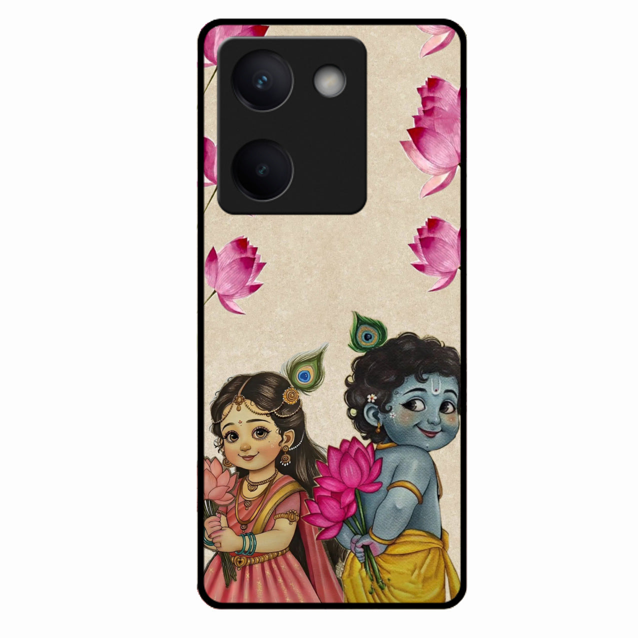 Krishna Eternal Lotus Glass Case for Vivo Y200 Pro 5G