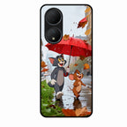 Rainy Day Cartoon Glass Phone Case for Vivo T2 5G