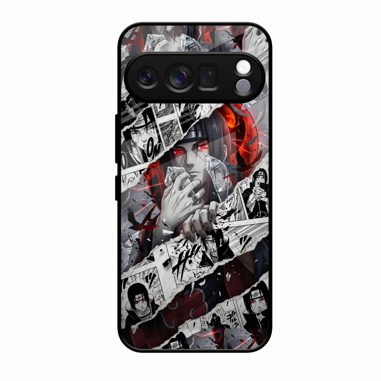 Itachi Uchiha Manga Collage Glass Phone Case for Google Pixel 10 Pro