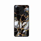 Black Gold Marble Glass Phone Case for iQOO Neo 10R 5G