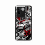 Japanese Wave Drift Racing Premium Glass Phone Case for iQOO Z7 Pro 5G