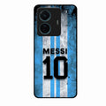 Blue Stripes Number 10 Football Glass Phone Case for Vivo T1 Pro 5G