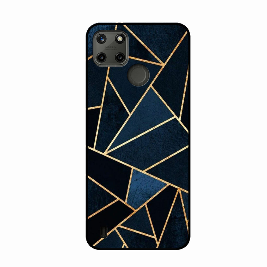 Midnight Gold Geometric Premium Glass Phone Case for Realme C21Y