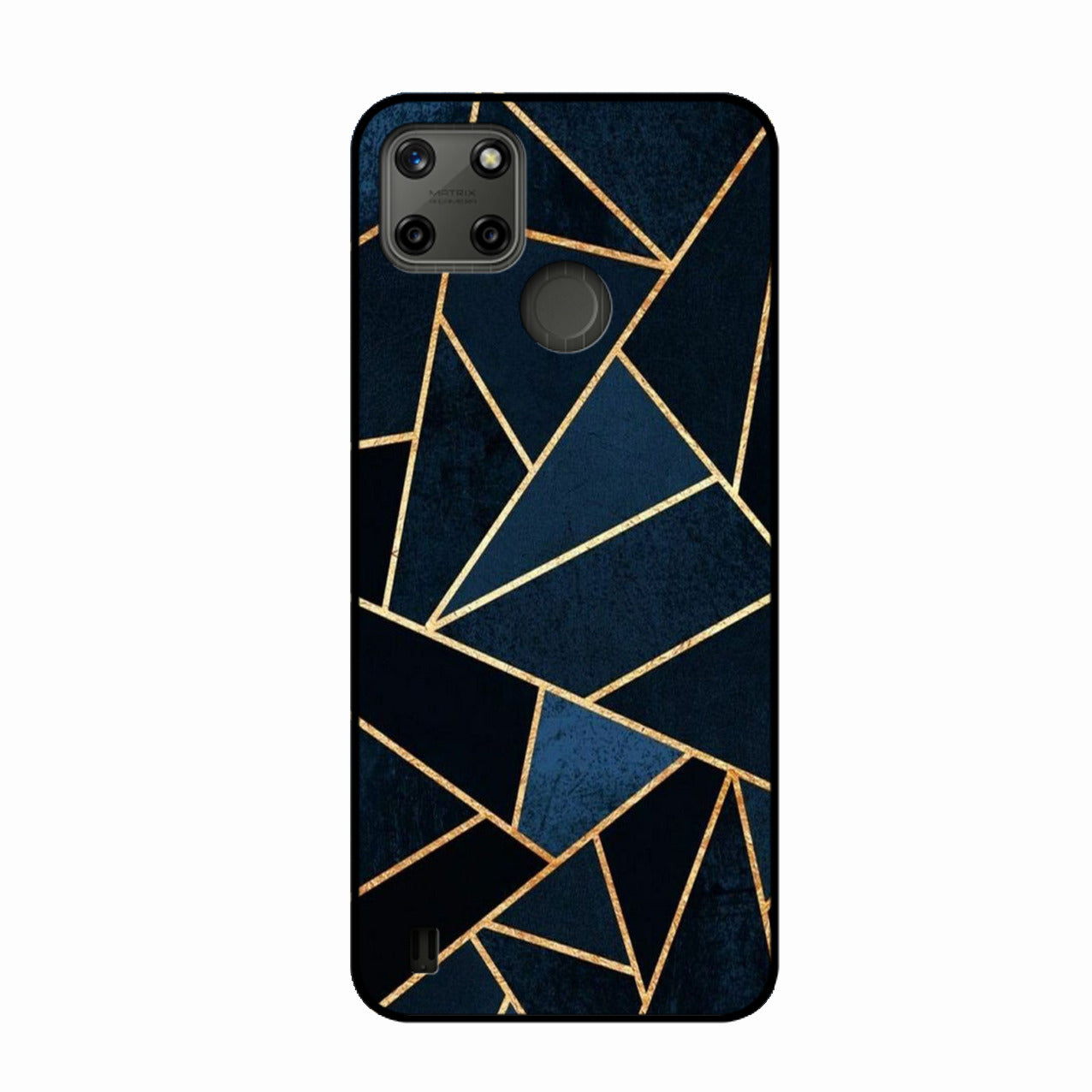 Midnight Gold Geometric Premium Glass Phone Case for Realme C21Y