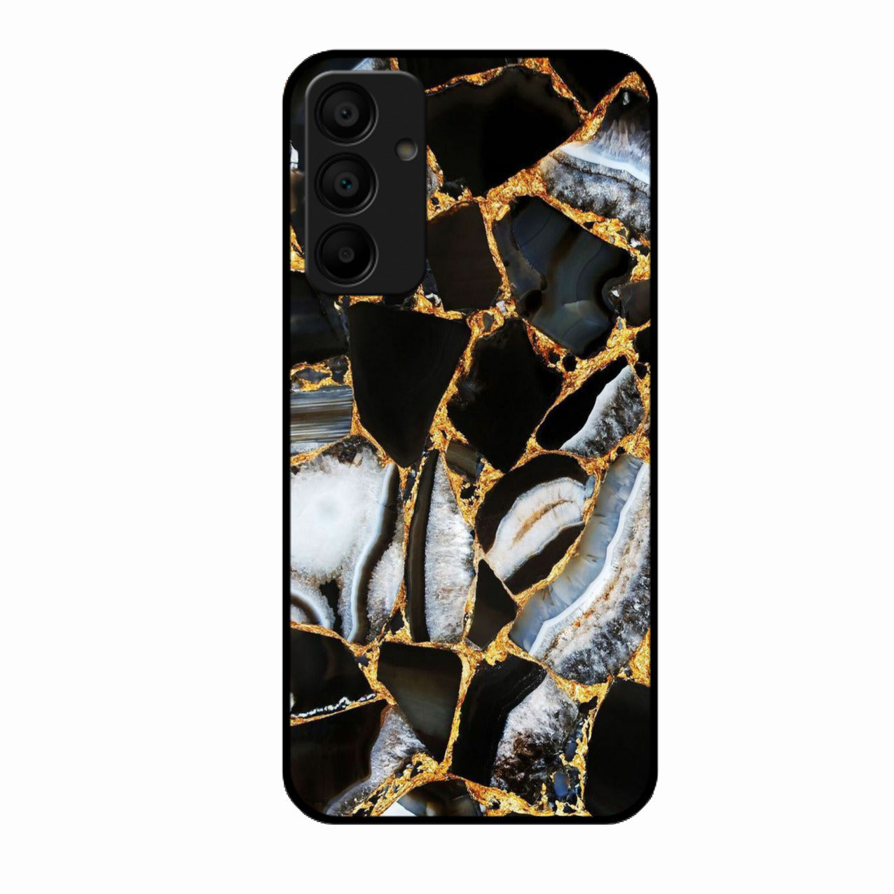 Black Gold Marble Glass Phone Case for Samsung Galaxy A15 5G