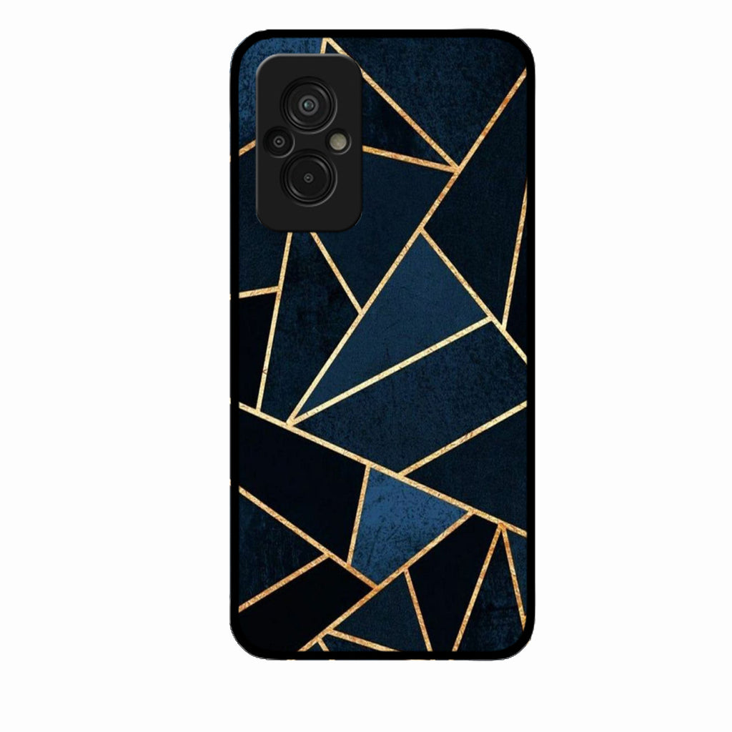 Midnight Gold Geometric Premium Glass Phone Case for Redmi 11 Prime 4G