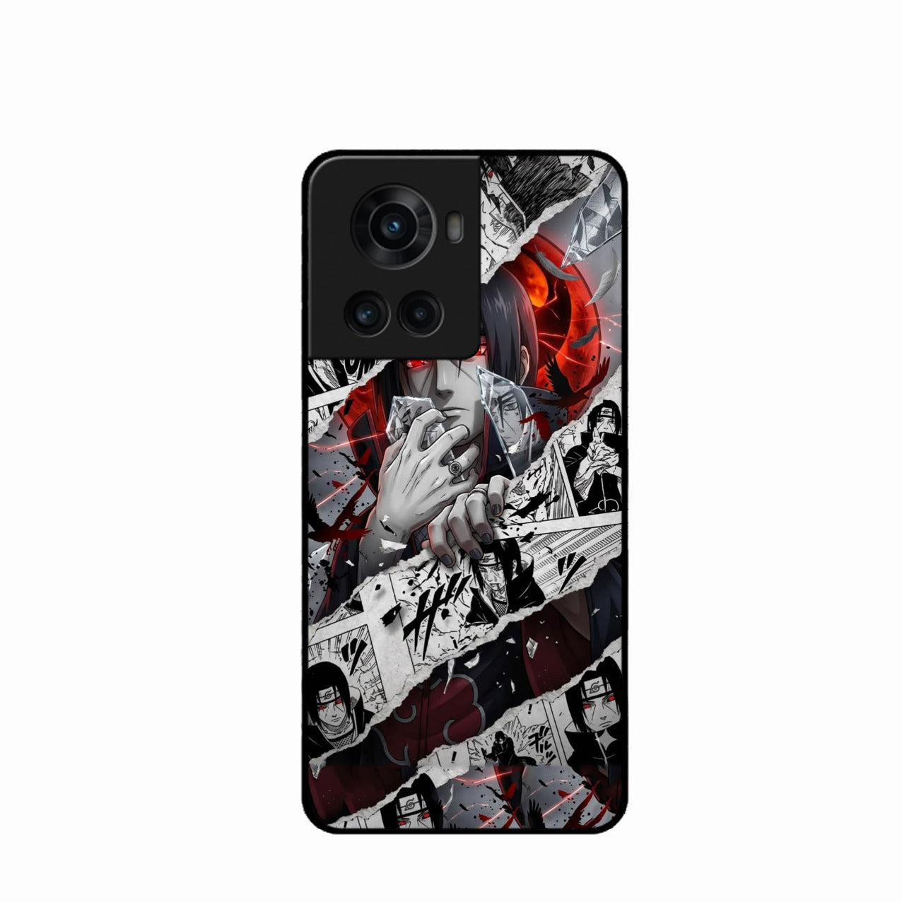 Itachi Uchiha Manga Collage Glass Phone Case for Oneplus 10R 5G